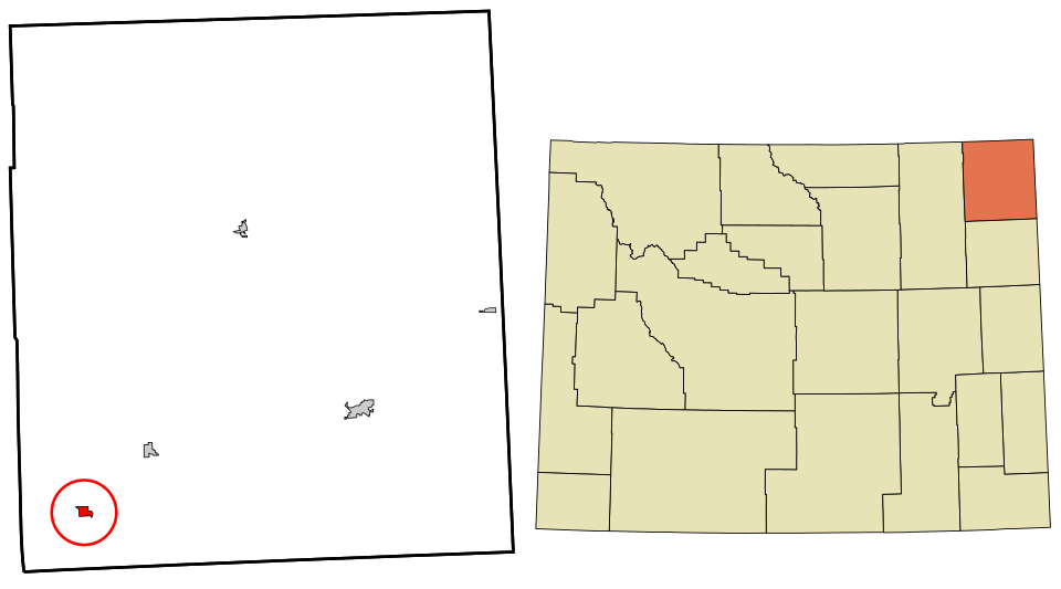 Locator map of Moorcroft