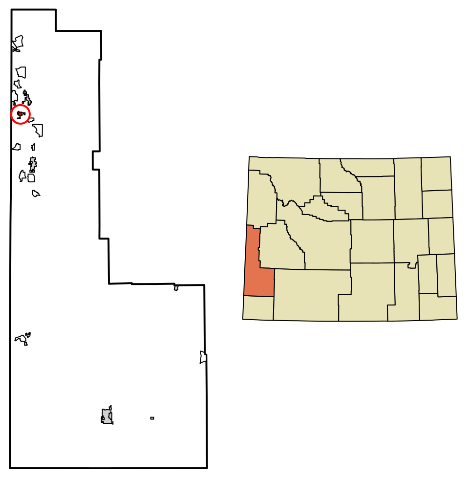 Locator map of Thayne