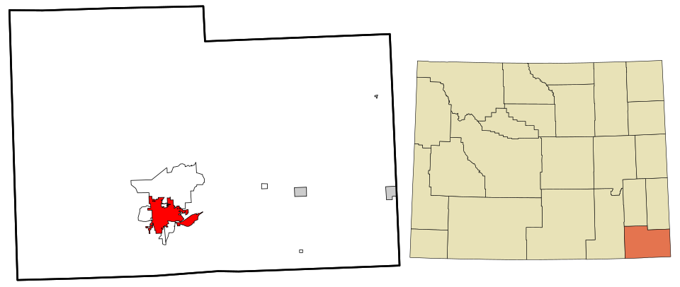 Locator map of Cheyenne