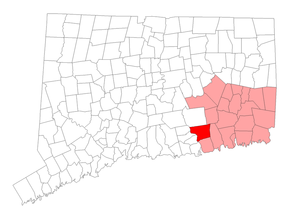 Locator map of Lyme