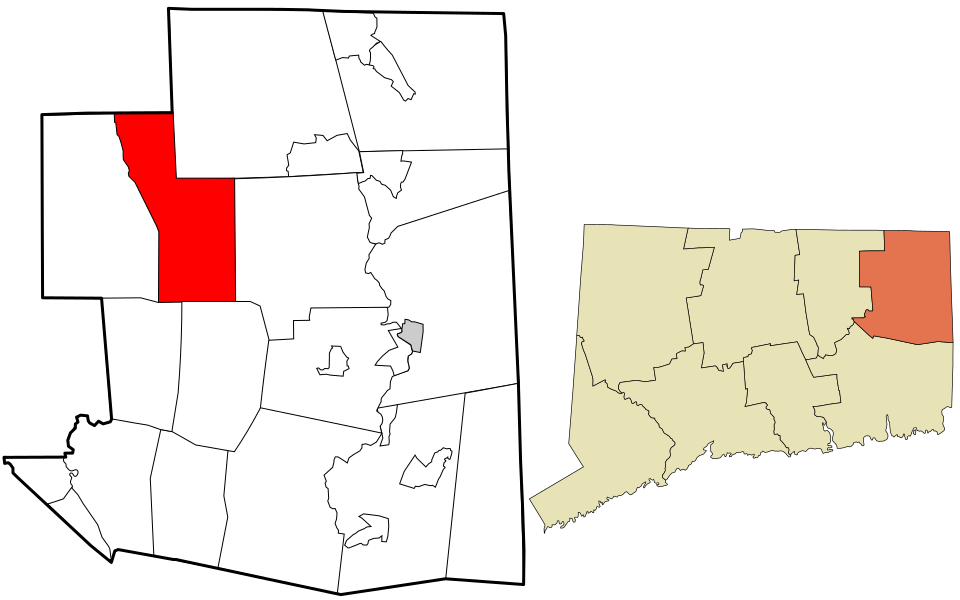 Locator map of Eastford
