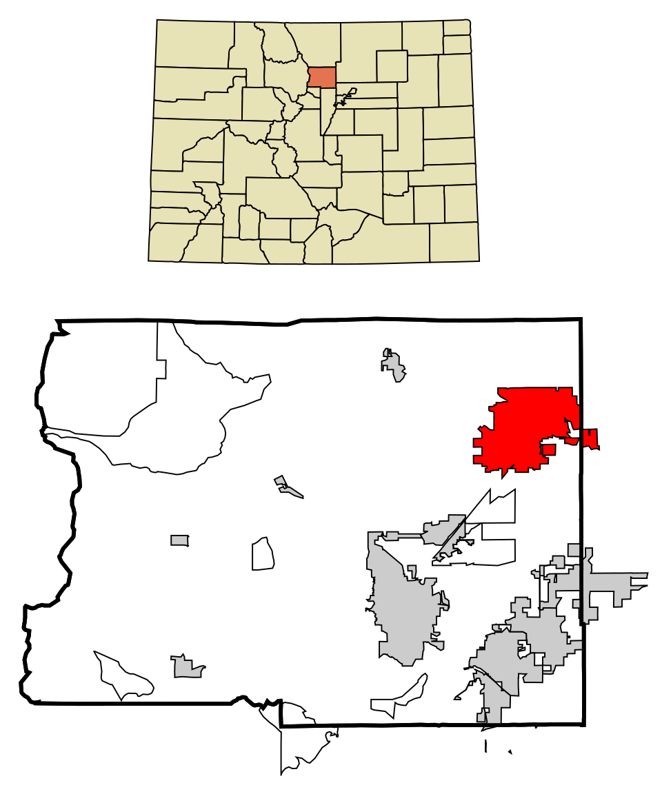 Locator map of Longmont