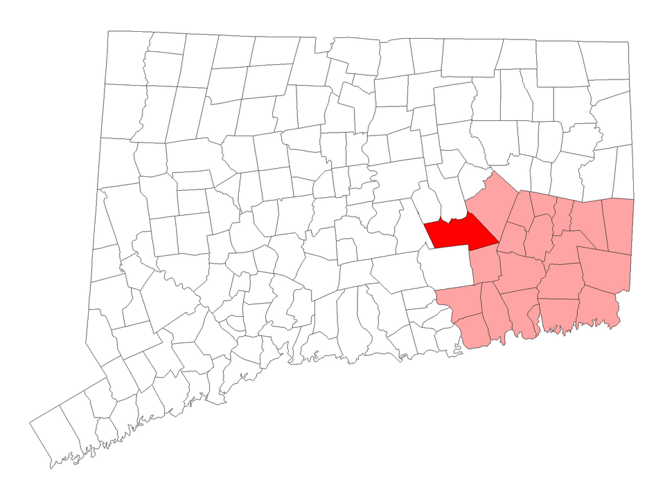 Locator map of Colchester