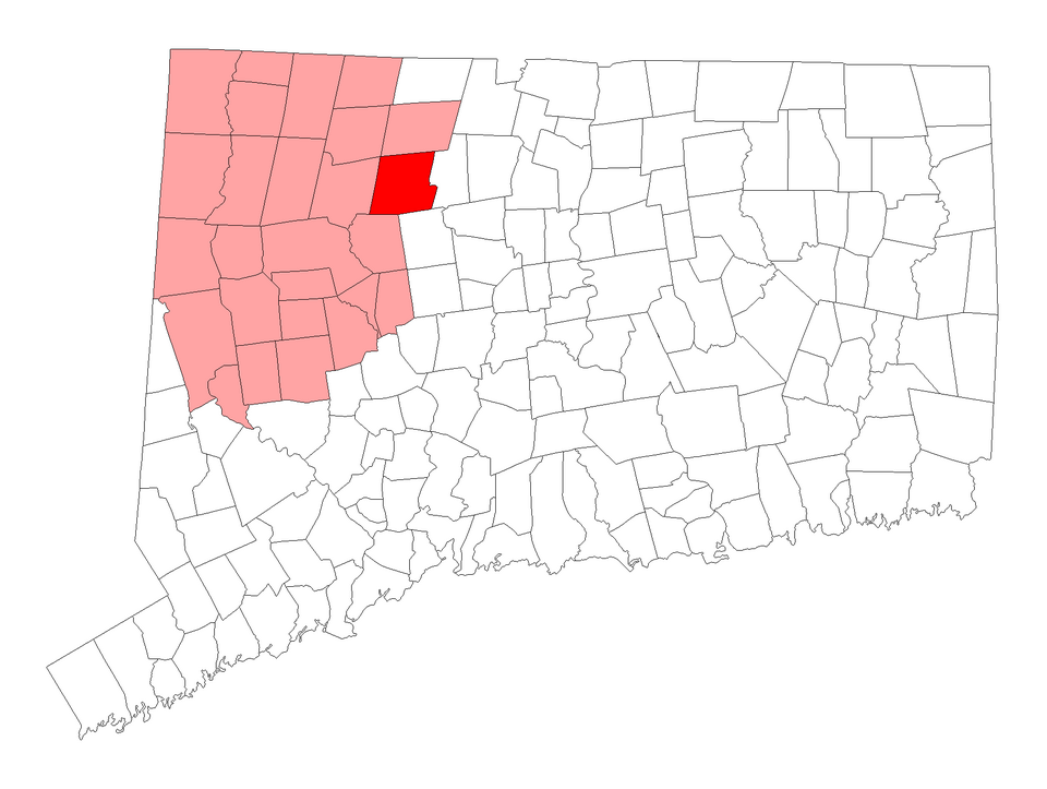 Locator map of New Hartford