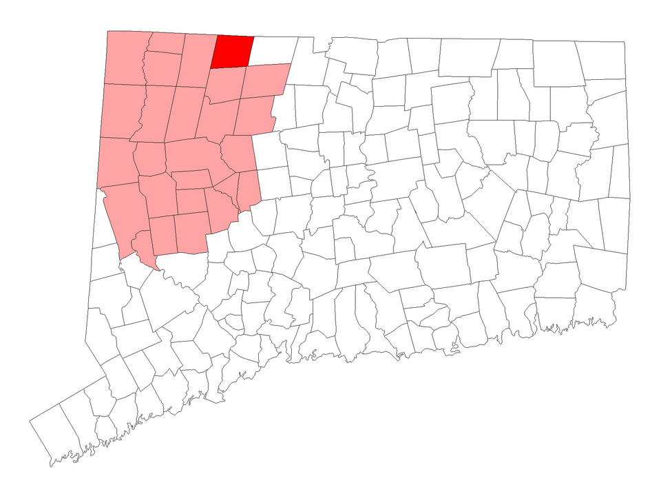 Locator map of Colebrook