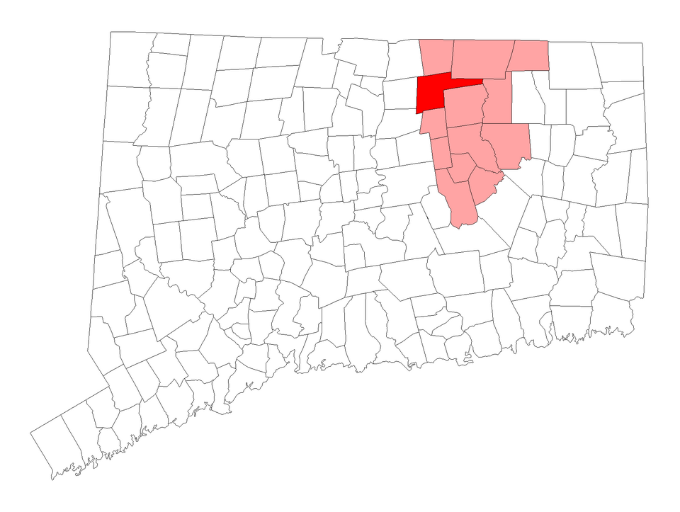 Locator map of Ellington