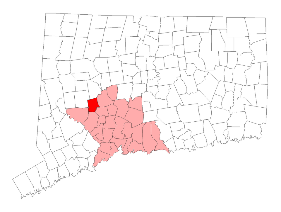 Locator map of Middlebury