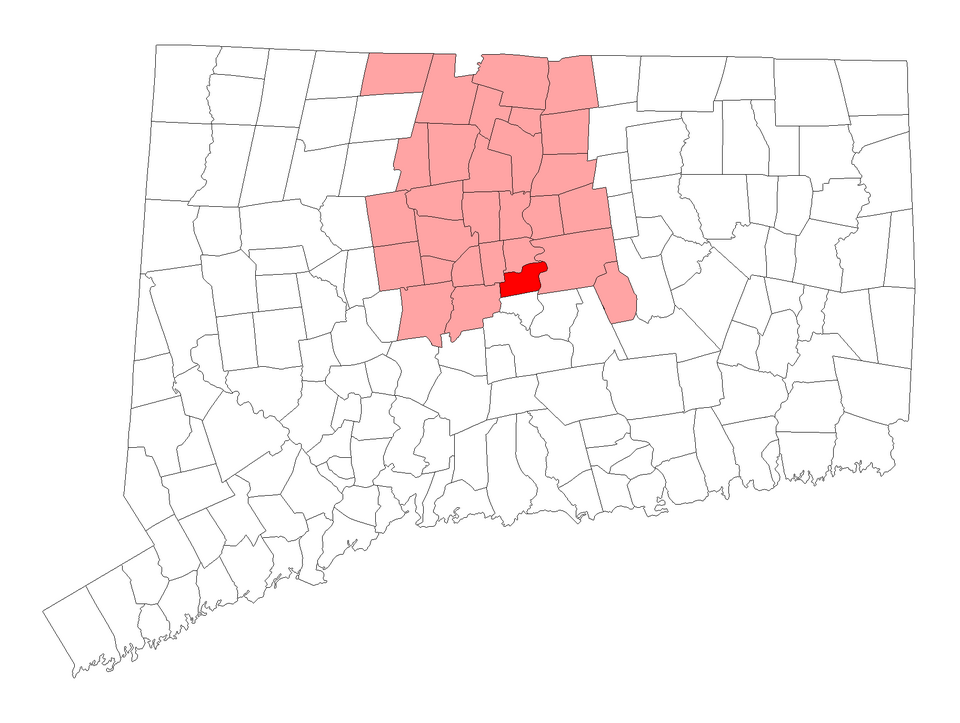 Locator map of Rocky Hill