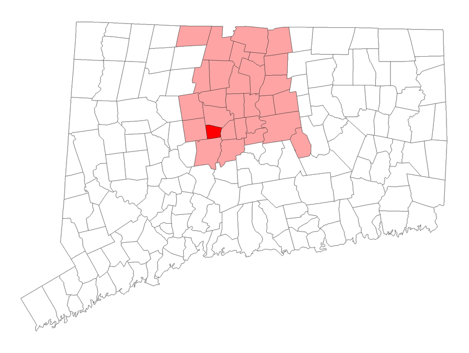 Locator map of Plainville