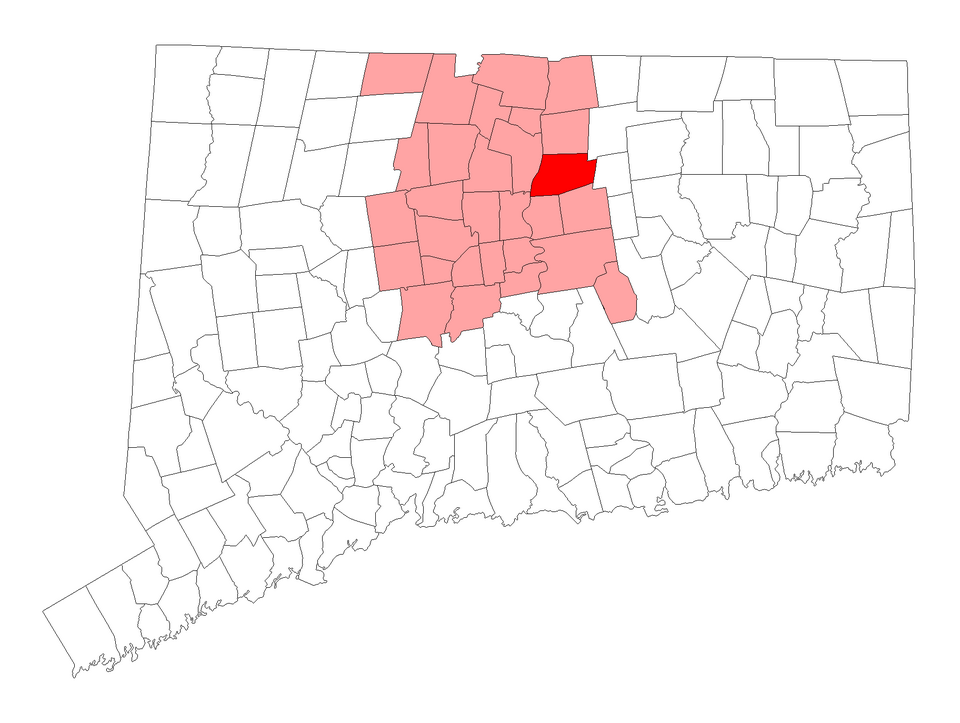 Locator map of South Windsor