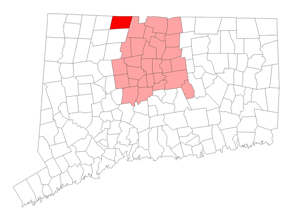 Locator map of Hartland