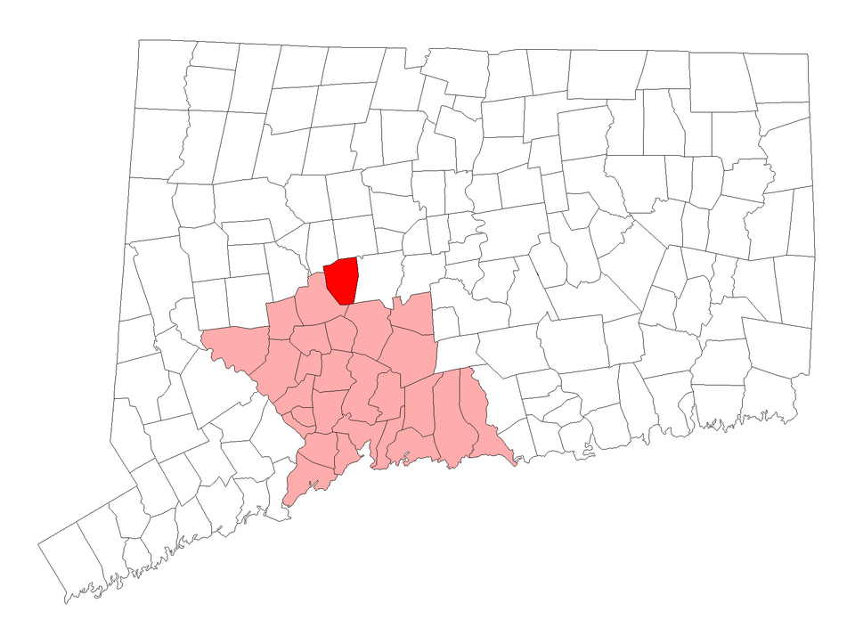 Locator map of Wolcott