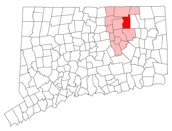 Locator map of Willington