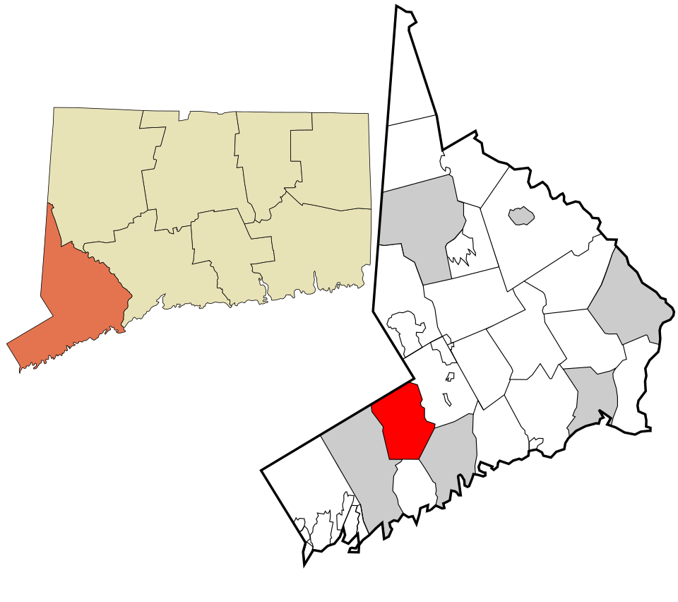 Locator map of New Canaan