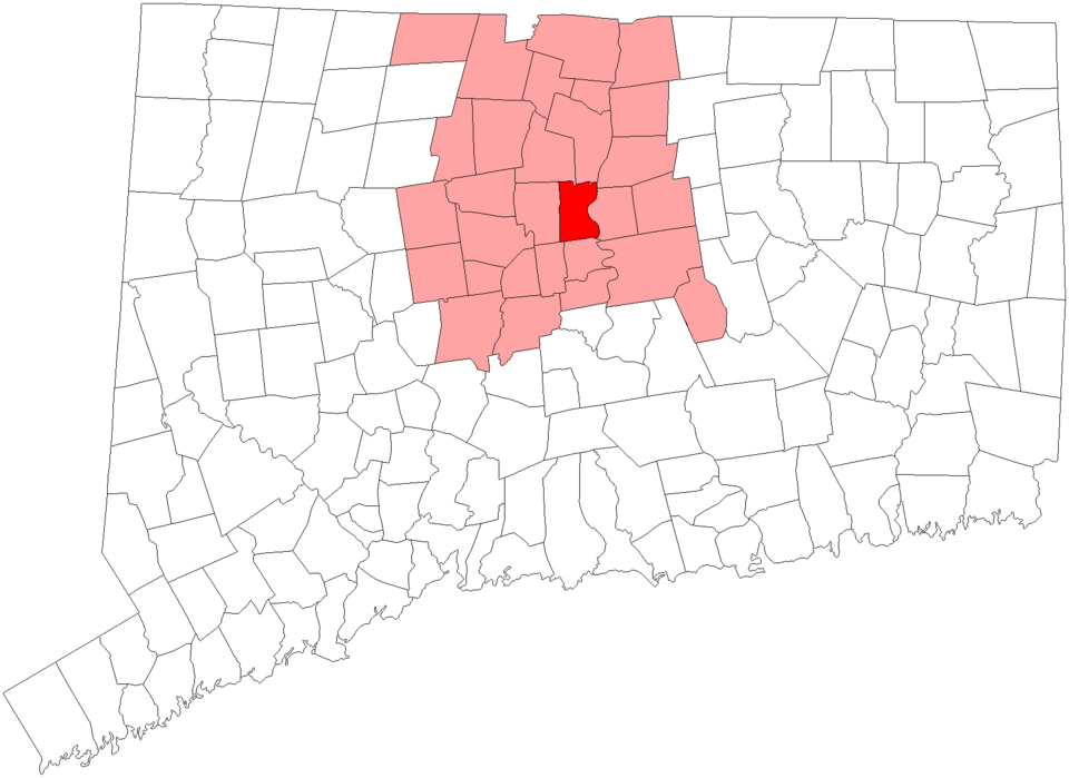 Locator map of Hartford