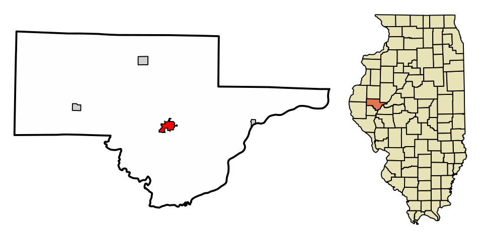 Locator map of Rushville