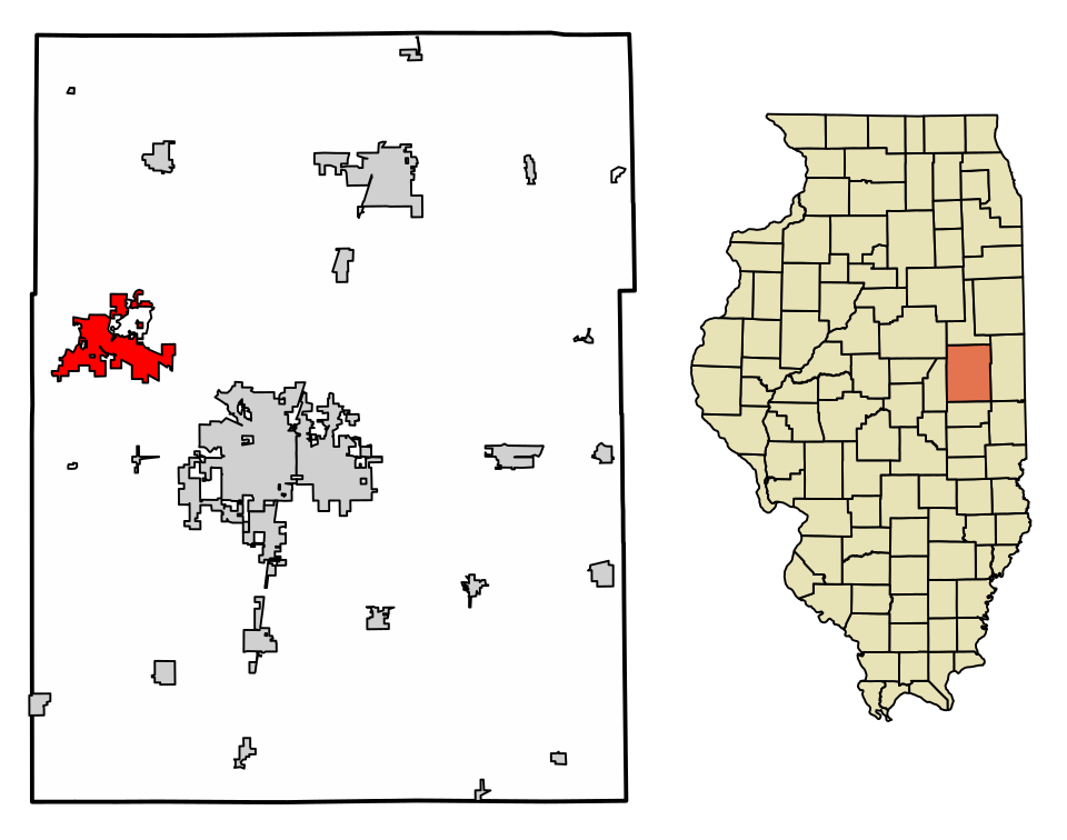 Locator map of Mahomet