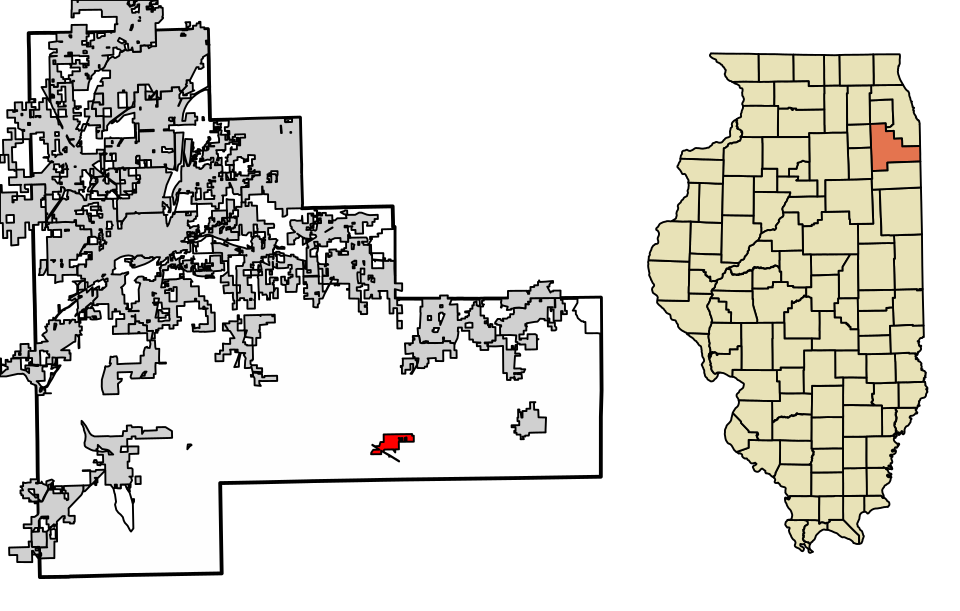 Locator map of Peotone