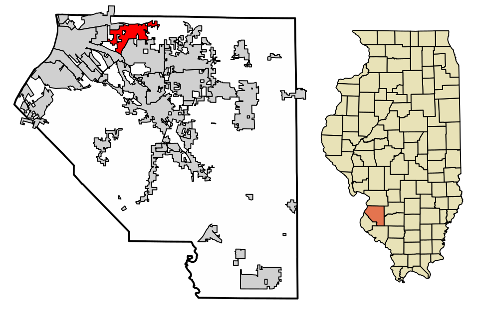 Locator map of Caseyville