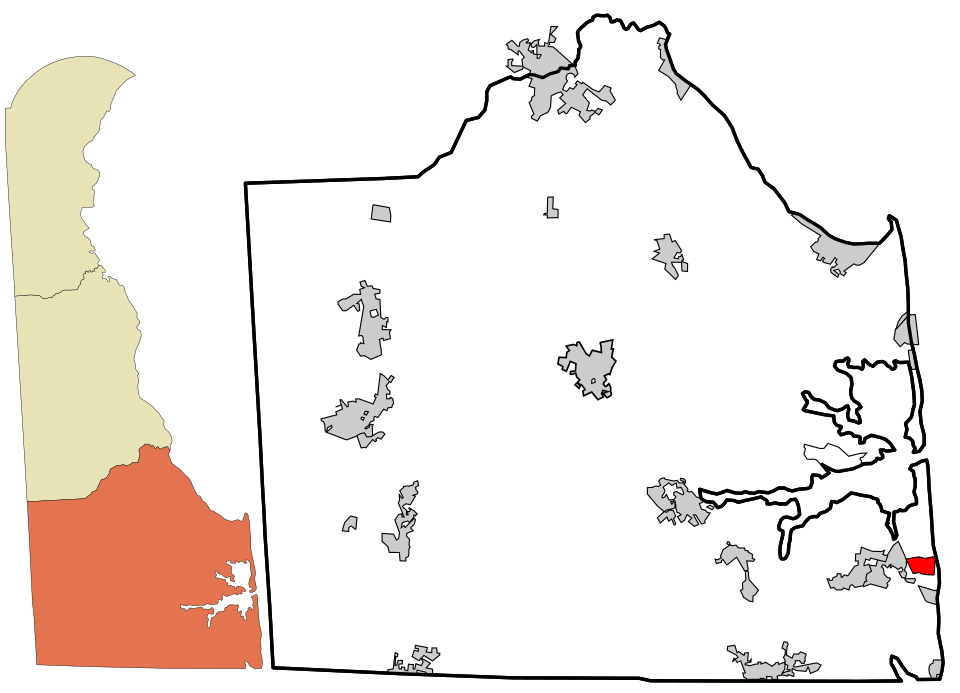 Locator map of Bethany Beach