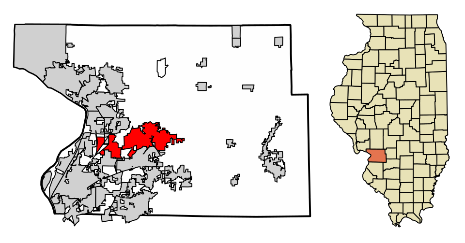 Locator map of Edwardsville