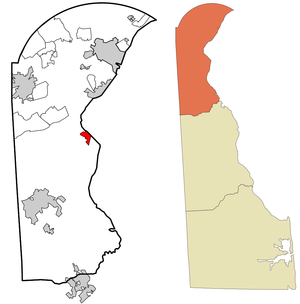 Locator map of Delaware