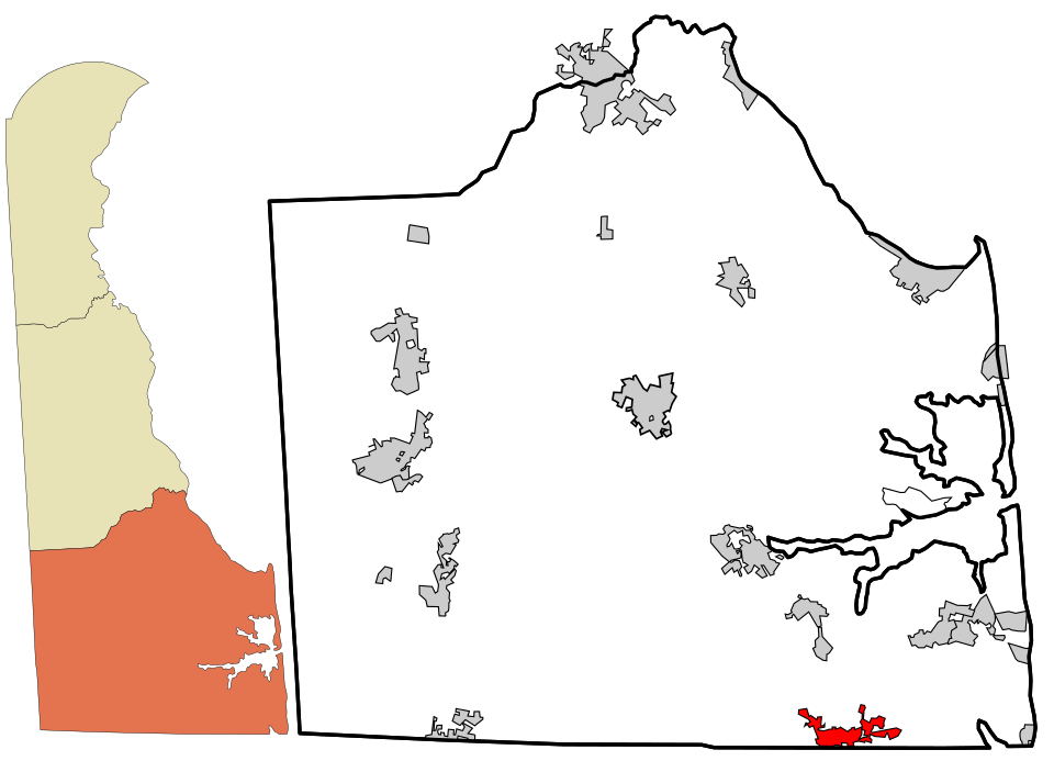 Locator map of Selbyville