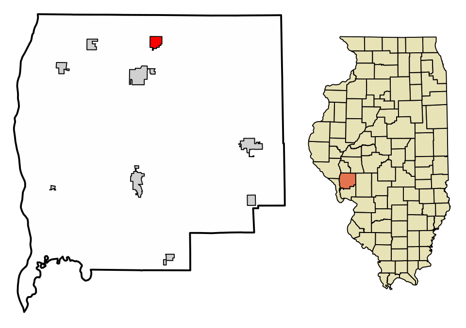 Locator map of Roodhouse