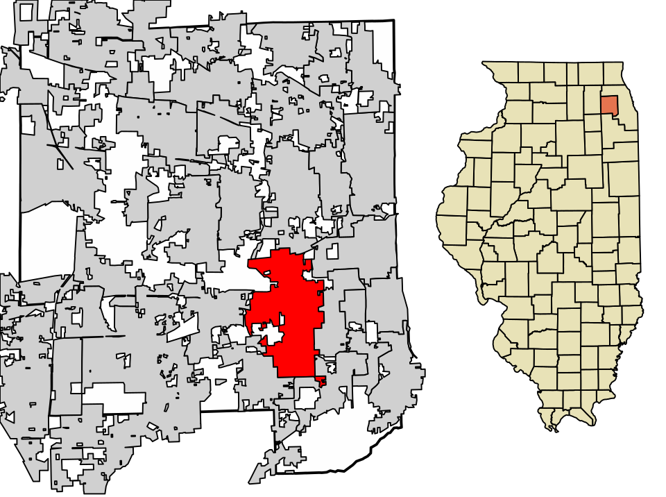 Locator map of Downers Grove