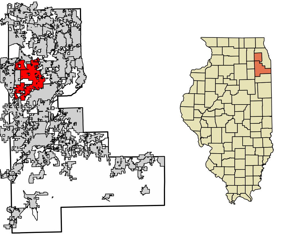 Locator map of Naperville