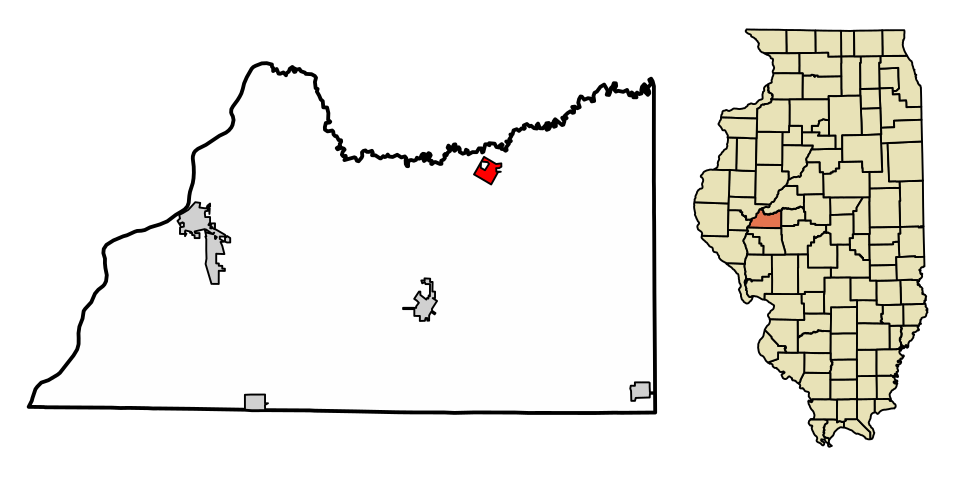 Locator map of Chandlerville