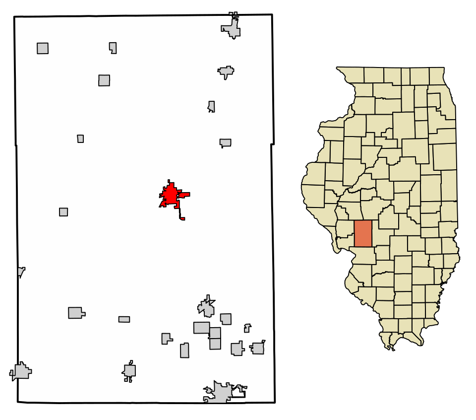 Locator map of Carlinville