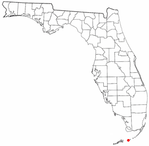 Locator map of Key Colony Beach