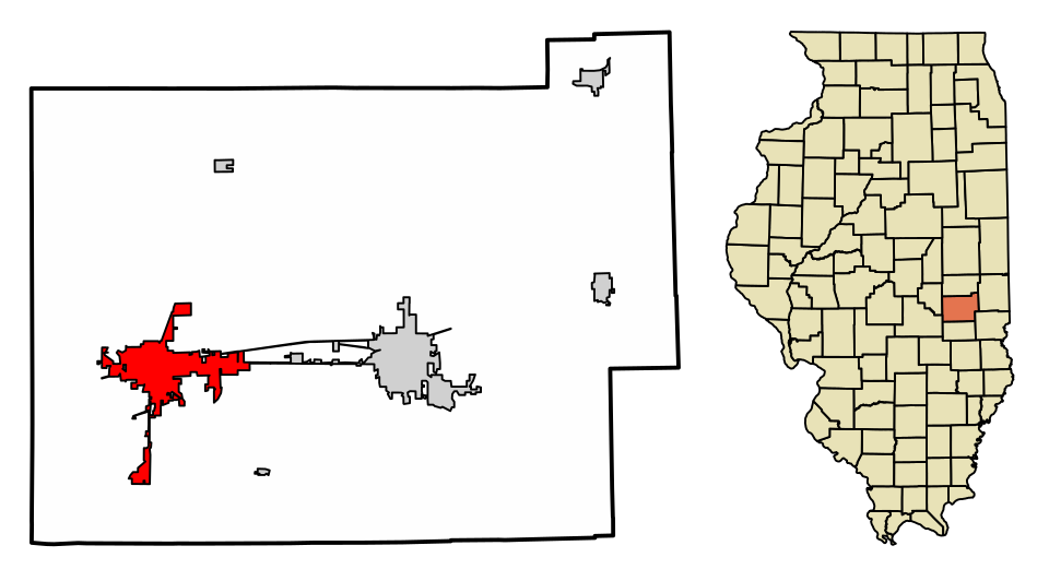 Locator map of Mattoon