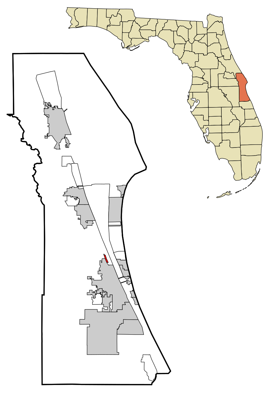 Locator map of Palm Shores