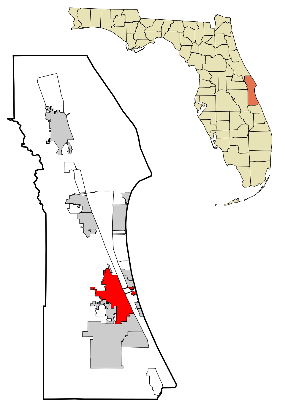 Locator map of Melbourne