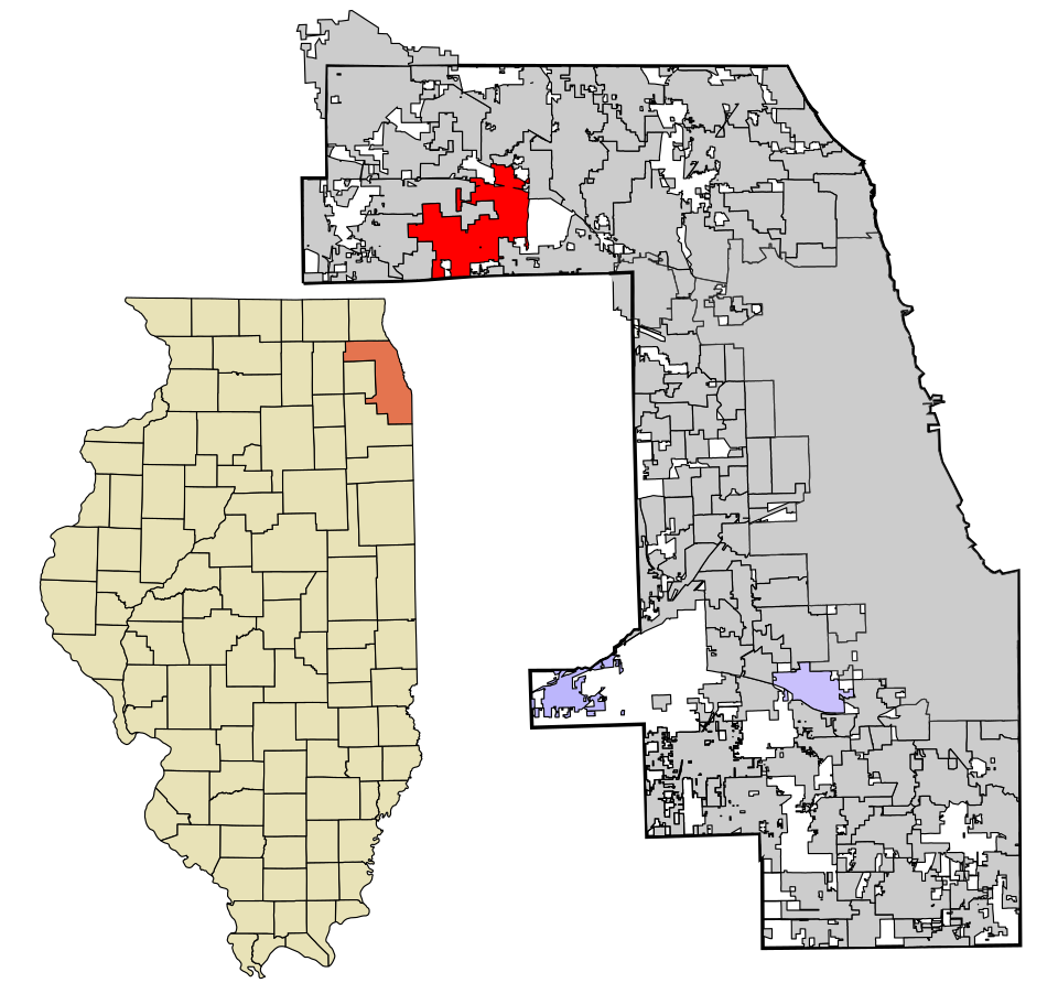 Locator map of Schaumburg