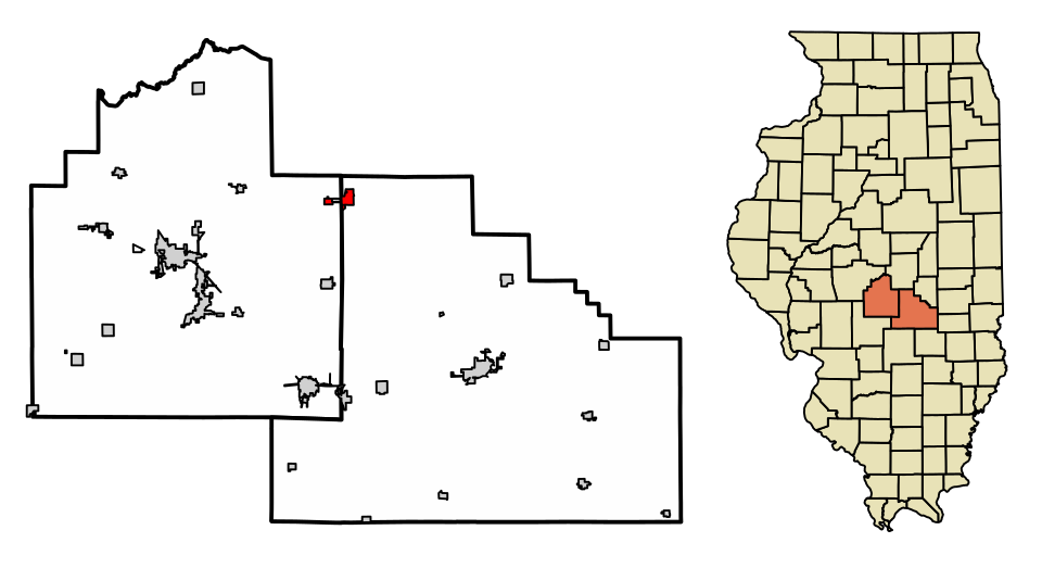 Locator map of Moweaqua