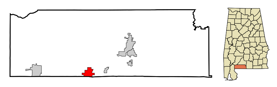 Locator map of Flomaton