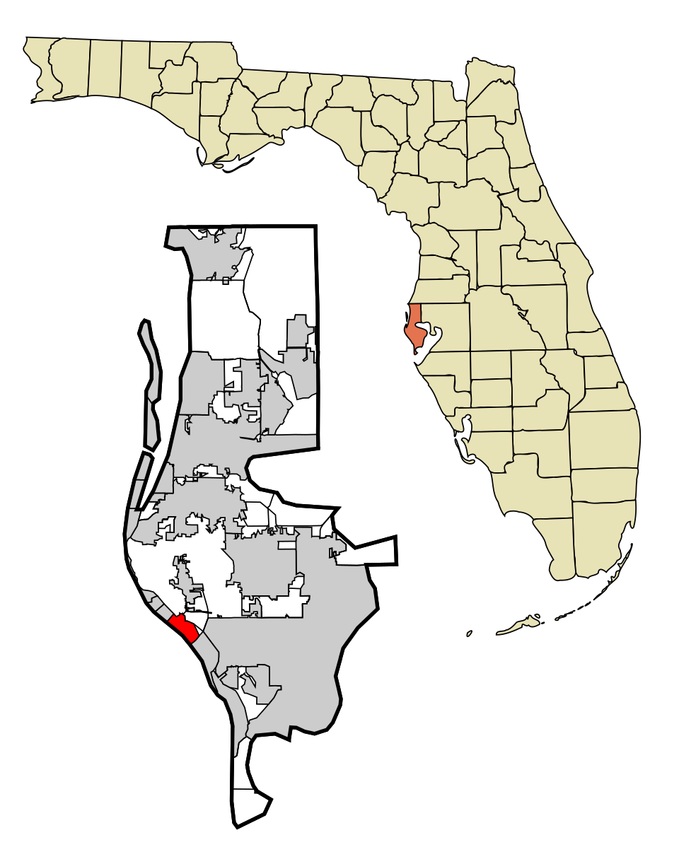 Locator map of Madeira Beach