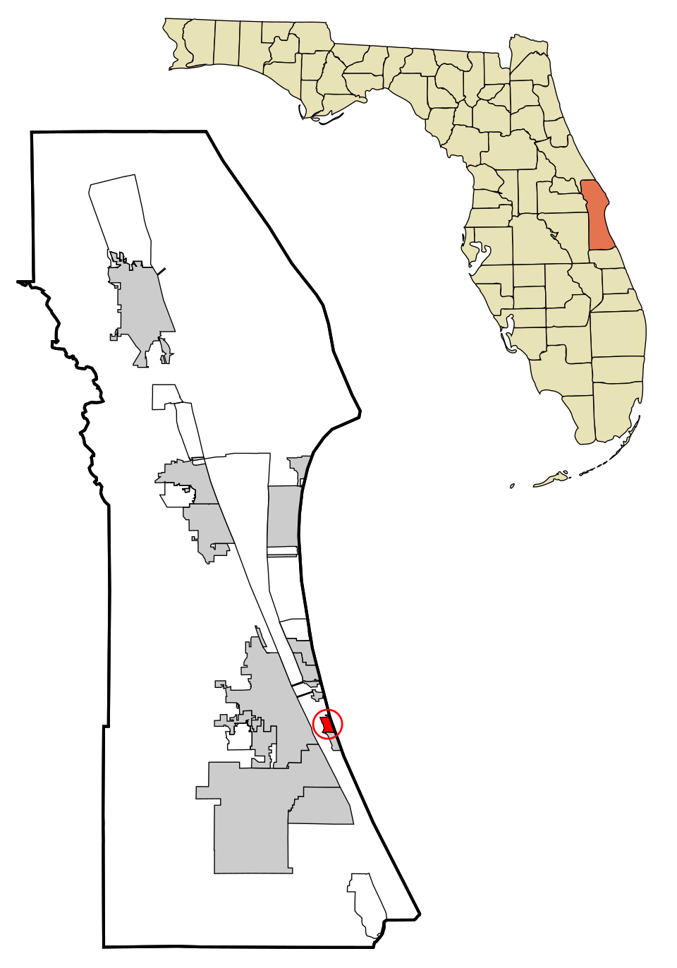 Locator map of Indialantic