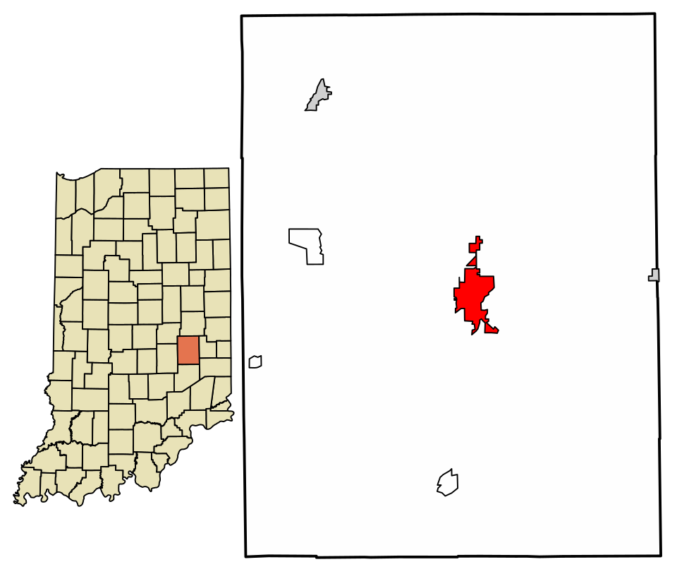 Locator map of Rushville