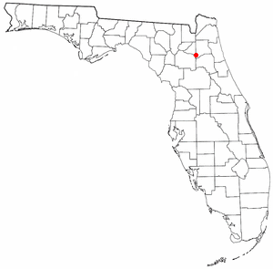 Locator map of Keystone Heights