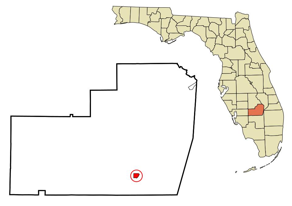 Locator map of Moore Haven