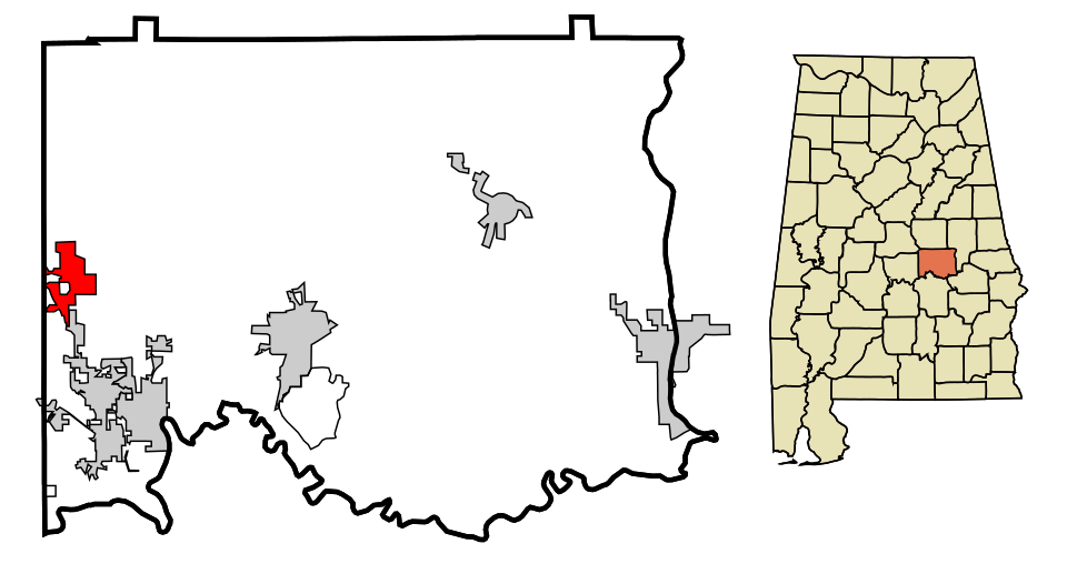 Locator map of Deatsville