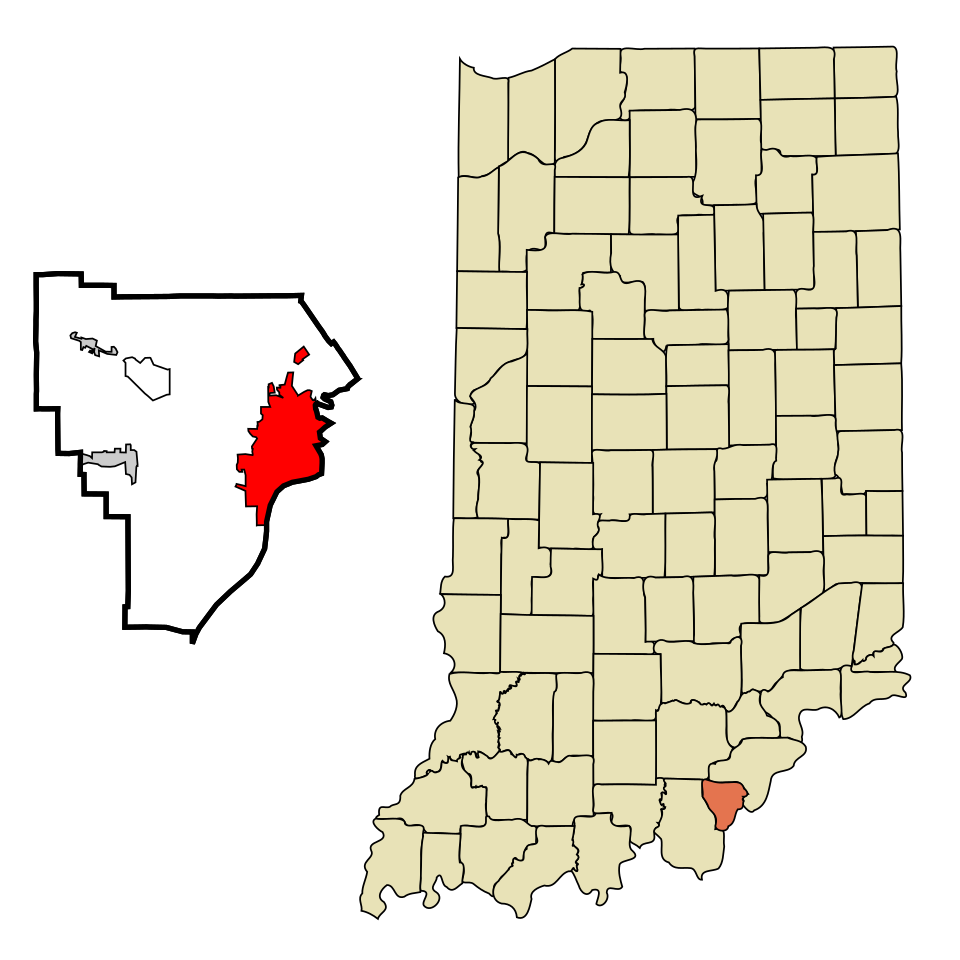 Locator map of New Albany