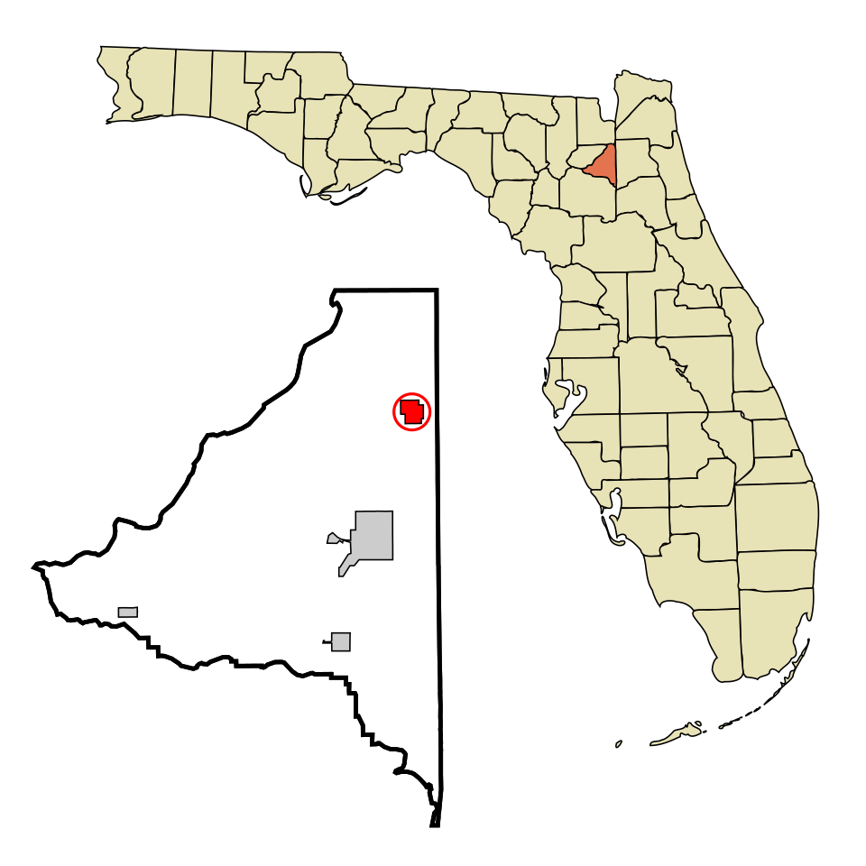 Locator map of Lawtey