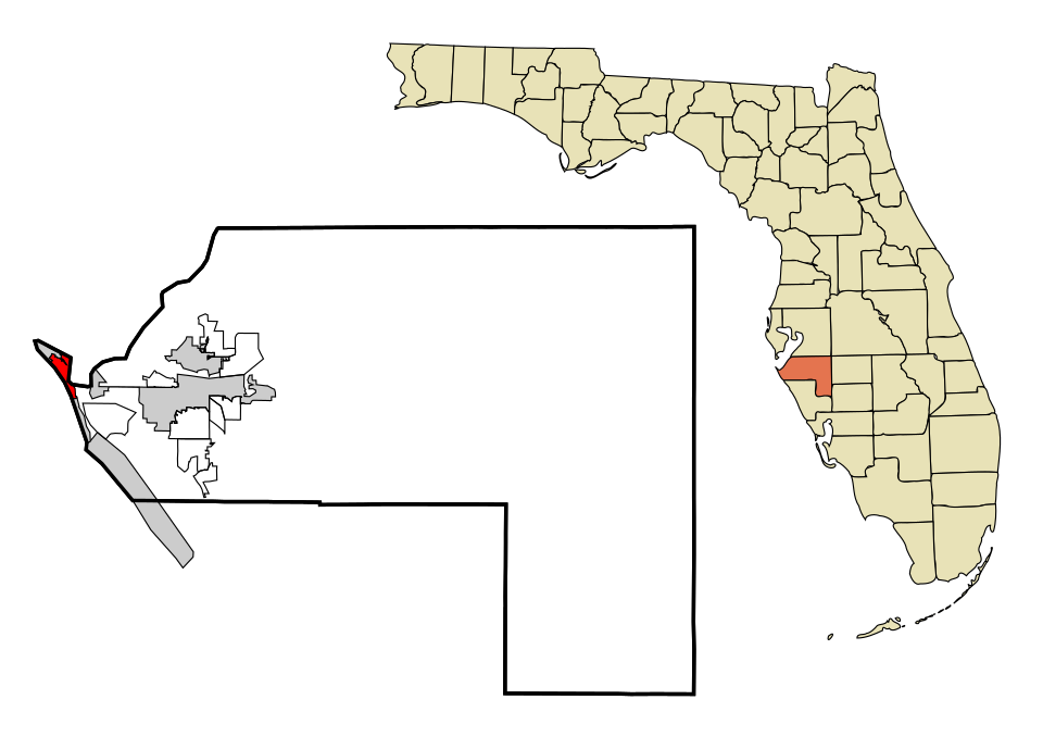 Locator map of Holmes Beach