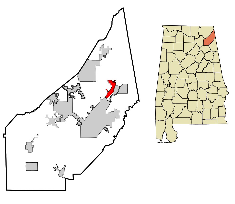 Locator map of Hammondville