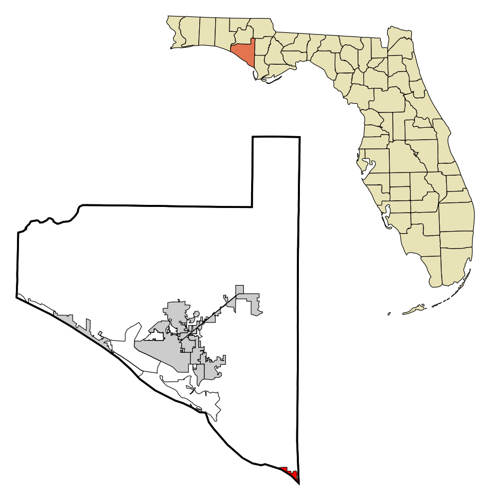 Locator map of Mexico Beach